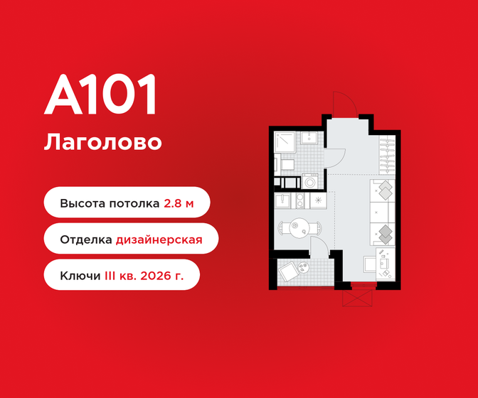 23,9 м², квартира-студия 5 300 206 ₽ - изображение 46