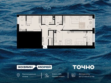 Квартира 85,8 м², 3-комнатная - изображение 1