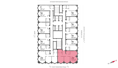 Квартира 72 м², 2-комнатная - изображение 2