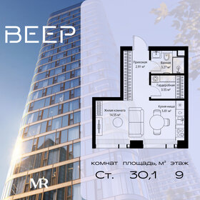 Квартира 30,1 м², студия - изображение 1