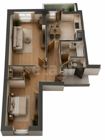 Квартира 68,9 м², 2-комнатная - изображение 1