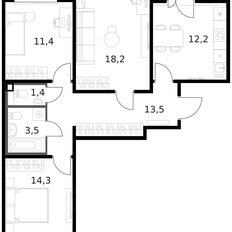 Квартира 76,2 м², 3-комнатная - изображение 2