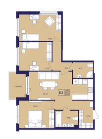 Квартира 82,2 м², 3-комнатная - изображение 1