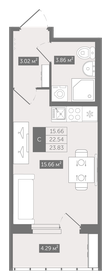 Квартира 23,8 м², студия - изображение 1