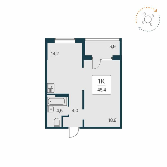 41 м², 1-комнатная квартира 5 800 000 ₽ - изображение 100