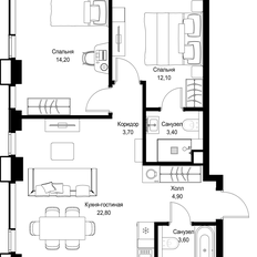 Квартира 64,7 м², 2-комнатная - изображение 3