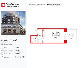 Квартира 27,8 м², студия - изображение 1