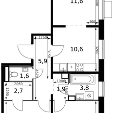 Квартира 62,3 м², 3-комнатная - изображение 2
