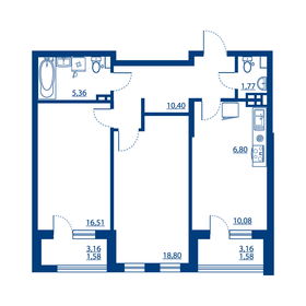 Квартира 72,9 м², 2-комнатная - изображение 1