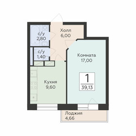 Квартира 39,1 м², 1-комнатная - изображение 2