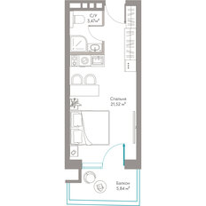 Квартира 30,8 м², студия - изображение 3