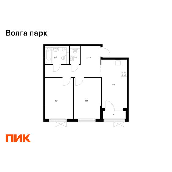 63,1 м², 2-комнатная квартира 9 206 290 ₽ - изображение 14