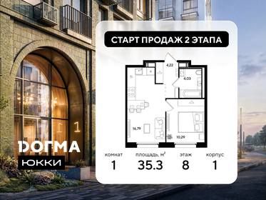 Квартира 35,3 м², 1-комнатная - изображение 1