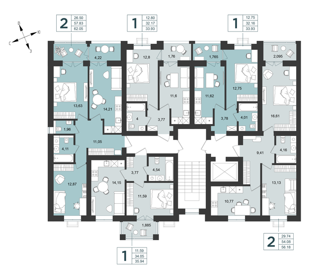 34,6 м², 1-комнатная квартира 5 878 600 ₽ - изображение 14