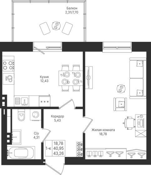 45,6 м², 1-комнатная квартира 8 521 590 ₽ - изображение 35