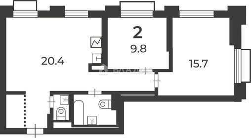 Квартира 59,8 м², 2-комнатная - изображение 1