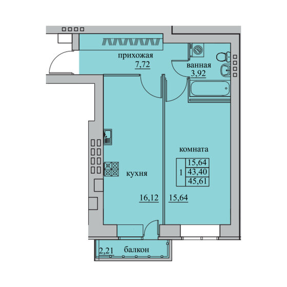 40 м², 1-комнатная квартира 4 575 000 ₽ - изображение 75