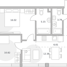 Квартира 59,5 м², 2-комнатная - изображение 2