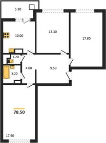 Квартира 78,5 м², 3-комнатная - изображение 1