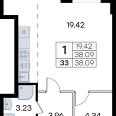 Квартира 38,1 м², студия - изображение 3