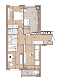 Квартира 83,8 м², 3-комнатная - изображение 1