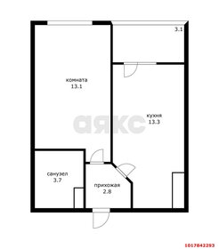 Квартира 33 м², 1-комнатная - изображение 1