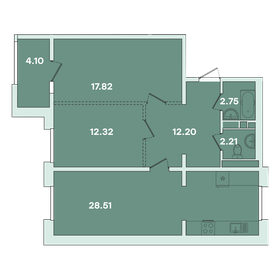 Квартира 81,3 м², 2-комнатная - изображение 1