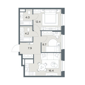 Квартира 53,6 м², 2-комнатная - изображение 1