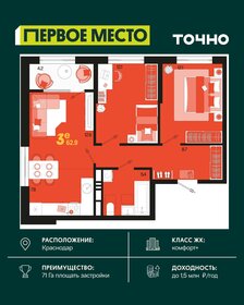 Квартира 62,9 м², 3-комнатная - изображение 1