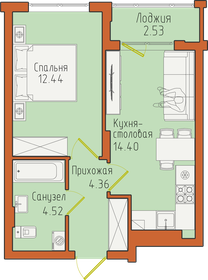 Квартира 38,2 м², 1-комнатная - изображение 1