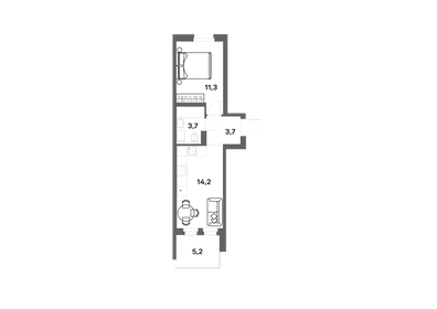 Квартира 34,5 м², 1-комнатная - изображение 1