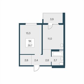 Квартира 39,7 м², 1-комнатная - изображение 1
