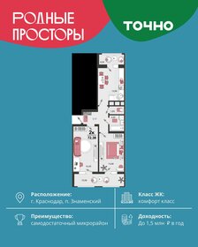 Квартира 72,4 м², 2-комнатная - изображение 1