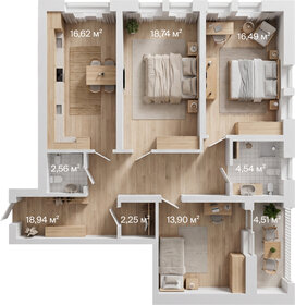 Квартира 96,4 м², 3-комнатная - изображение 1