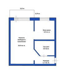 Квартира 29,5 м², 1-комнатная - изображение 5
