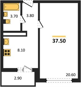 Квартира 37,5 м², 1-комнатная - изображение 1