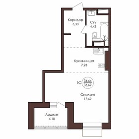 Квартира 36,7 м², 1-комнатная - изображение 1