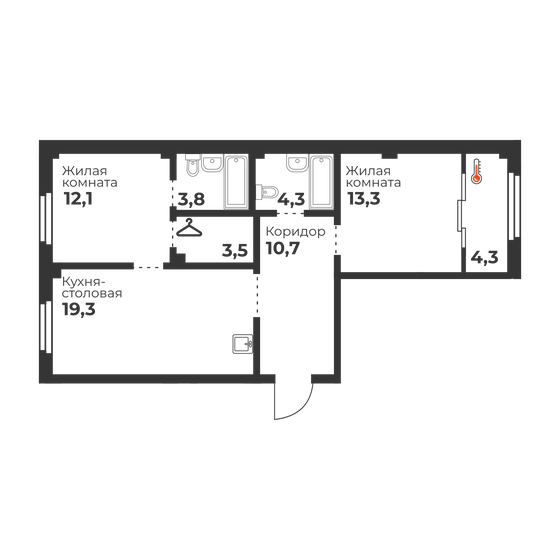 62,7 м², 2-комнатная квартира 11 844 030 ₽ - изображение 9