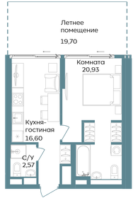 Квартира 59,8 м², 2-комнатные - изображение 1