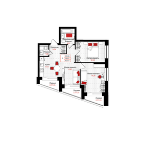 Квартира 63,9 м², 3-комнатная - изображение 1