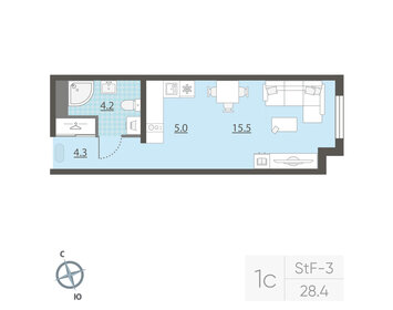 Квартира 28,7 м², студия - изображение 2