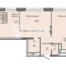 Квартира 64,4 м², 3-комнатная - изображение 2