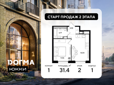 Квартира 31,4 м², 1-комнатная - изображение 1