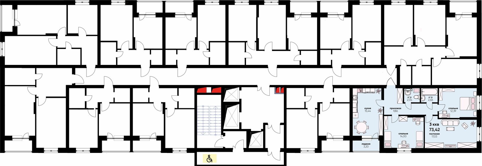 71,8 м², 3-комнатная квартира 15 937 564 ₽ - изображение 63
