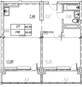 Квартира 54 м², студия - изображение 1