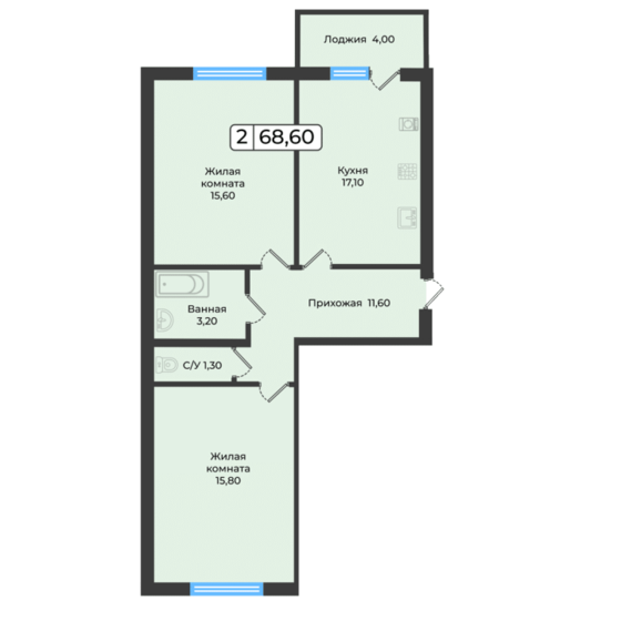 58,8 м², 2-комнатная квартира 10 516 250 ₽ - изображение 8