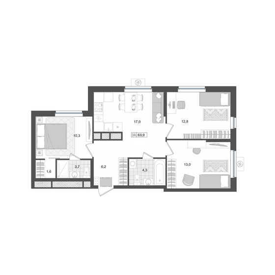 79 м², 3-комнатная квартира 5 400 000 ₽ - изображение 21