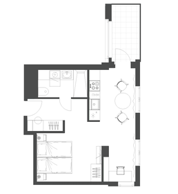 Квартира 40,3 м², студия - изображение 1
