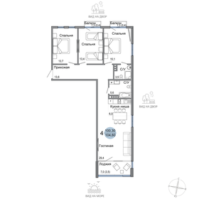 Квартира 105,1 м², 4-комнатная - изображение 1