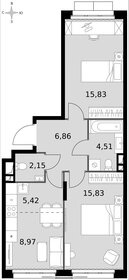 Квартира 59,6 м², 3-комнатные - изображение 1